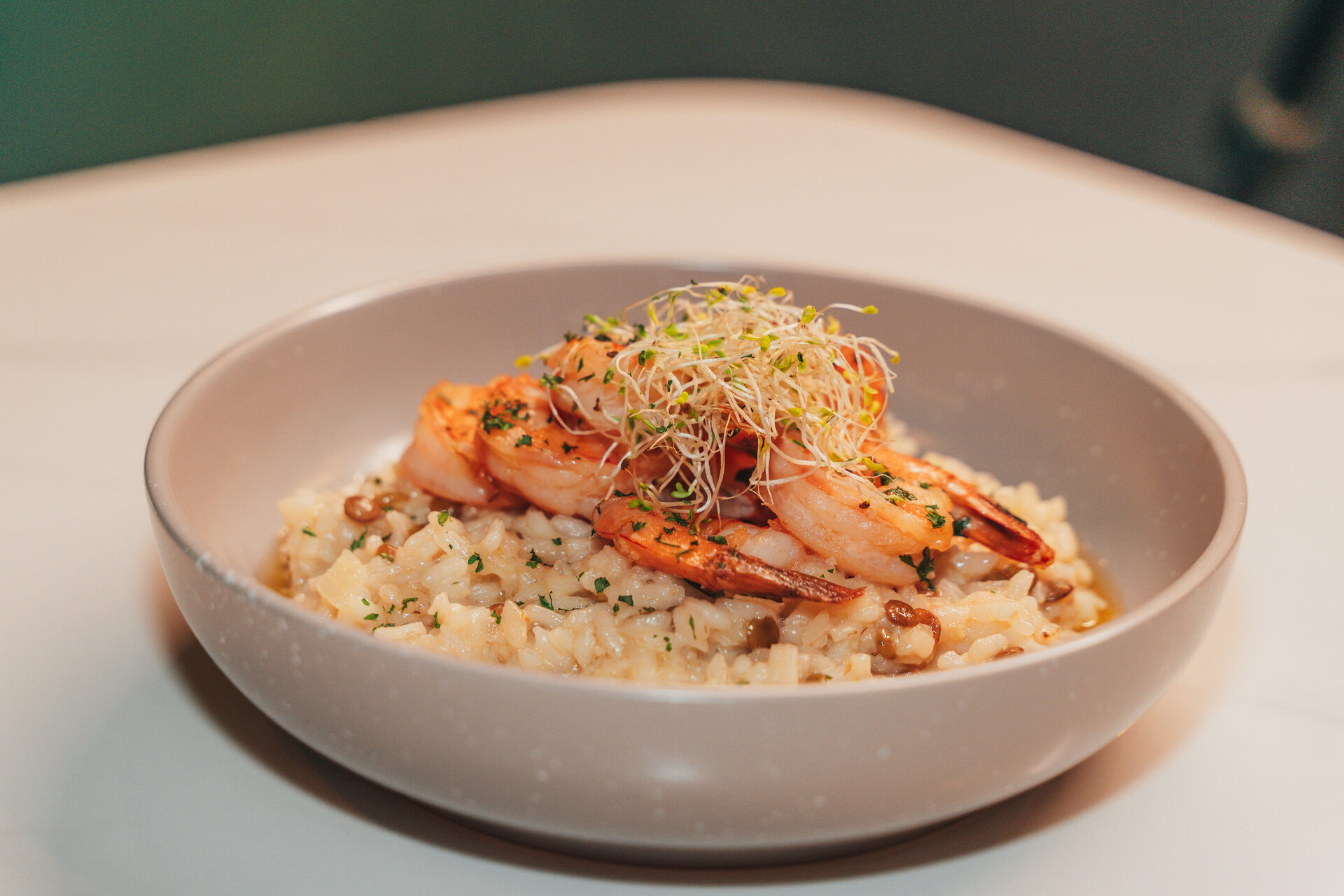Risotto de camarones El Alba